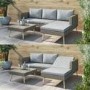 Rattan Garden Recliner Corner Sofa with Cushions & Table