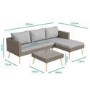 Rattan Garden Recliner Corner Sofa with Cushions & Table