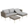Rattan Garden Recliner Corner Sofa with Cushions & Table