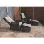 GRADE A1 - Grey Rattan Reclining Garden Lounger Set with Table - Aspen Range