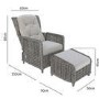 GRADE A1 - Grey Rattan Reclining Garden Lounger Set with Table - Aspen Range