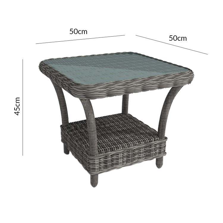 GRADE A1 - Grey Rattan Reclining Garden Lounger Set with Table - Aspen Range