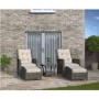 GRADE A1 - Grey Rattan Reclining Garden Lounger Set with Table - Aspen Range