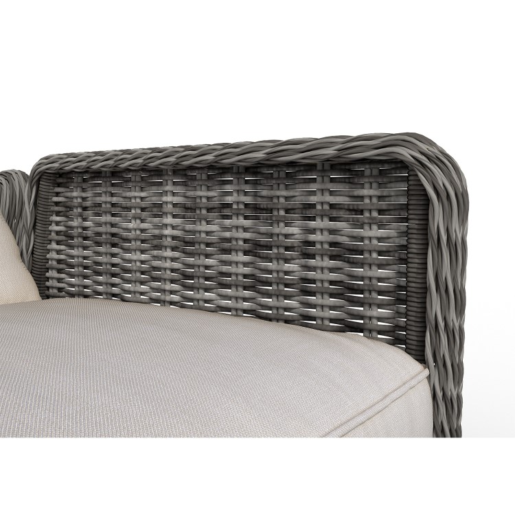 GRADE A1 - Grey Rattan Reclining Garden Lounger Set with Table - Aspen Range