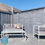 4 Piece White Metal Patio Garden Furniture Set with Table - Como