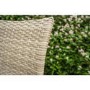 4 Piece Rattan Patio Outdoor Furniture Set with Grey Cushions & Table