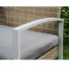 4 Piece Rattan Patio Outdoor Furniture Set with Grey Cushions &amp; Table