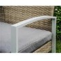 4 Piece Rattan Patio Outdoor Furniture Set with Grey Cushions & Table