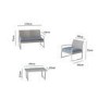 4 Piece Rattan Patio Outdoor Furniture Set with Grey Cushions & Table