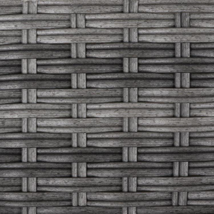 Rattan Garden Dining Table Set with 6 Chairs in Grey