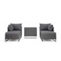 4 Seater Grey Modular Rattan Garden Sun Lounger Set with Table - Como