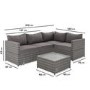 4 Seater Grey Rattan Garden Corner Sofa Set  - Fortrose
