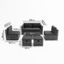 6 Seater Grey Rattan Garden Sofa Set  - Fortrose
