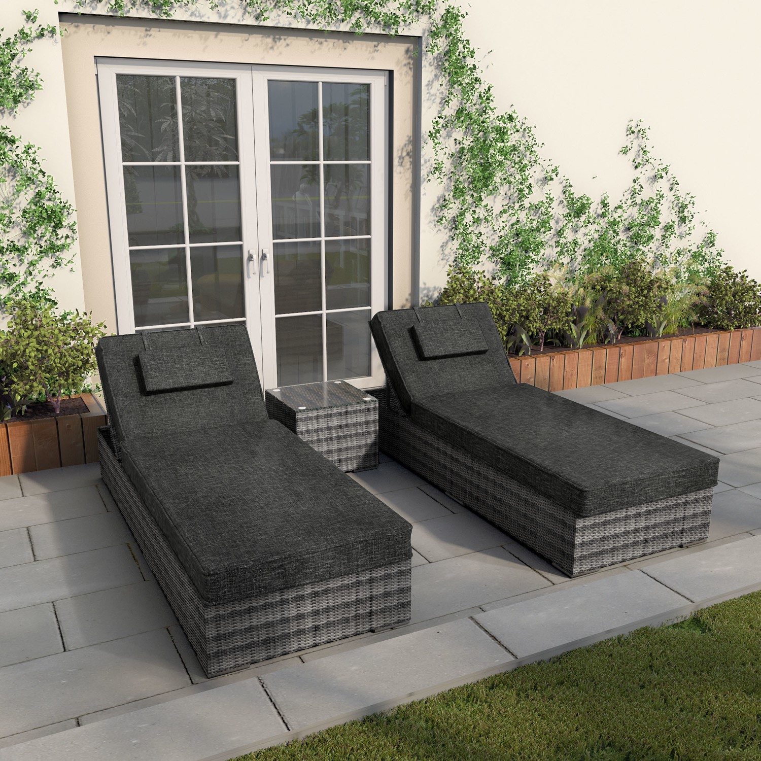 Oversized sun top loungers