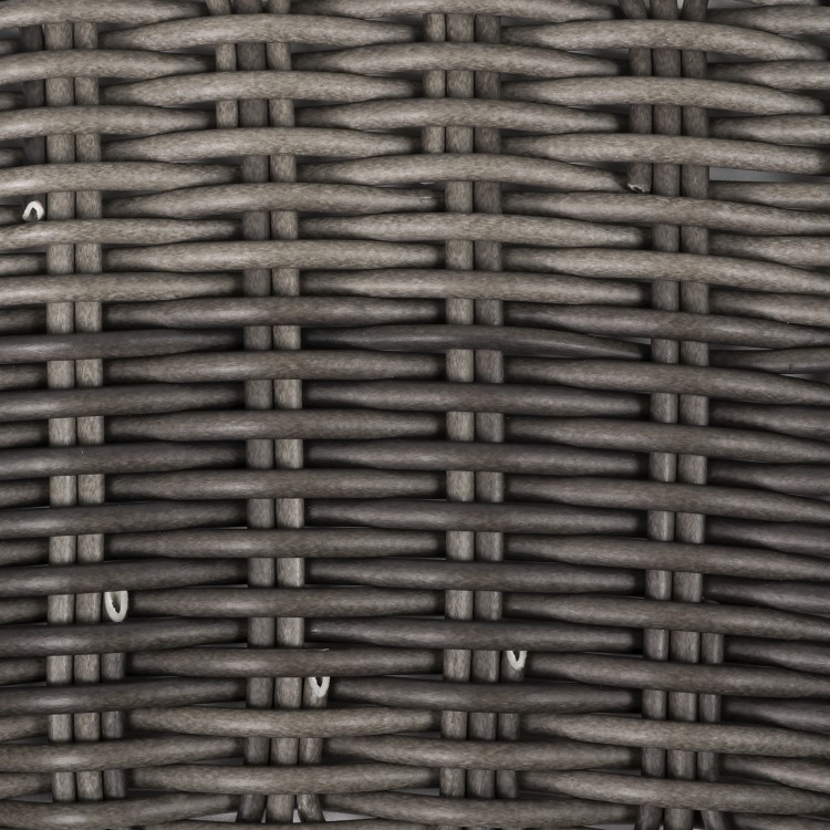 Reclining Rattan Garden Lounger Set in Grey with Table & Footstools  - Aspen