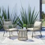 2 Seater Garden Woven Rope Effect Bistro Set - Natural - Como
