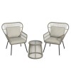 2 Seater Garden  Woven Rope Effect Bistro Set - Natural - Como