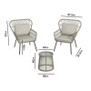 2 Seater Garden  Woven Rope Effect Bistro Set - Natural - Como