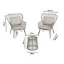 2 Seater Garden Woven Rope Effect Bistro Set - Natural - Como