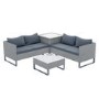 Rattan Corner Sofa Set with Storage Box and Table in Grey  - Fortrose