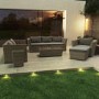 6 Seater Light Grey Rattan Garden Sofa Set  - Fortrose