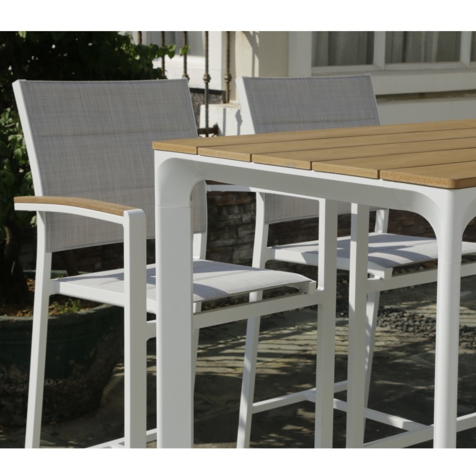 White Outdoor Bar Set with 4 Bar Stools - BuyItDirect.ie
