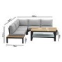 Grey Garden Corner Sofa Set with Adjustable Table - Como