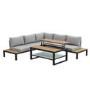 Grey Garden Corner Sofa Set with Adjustable Table - Como