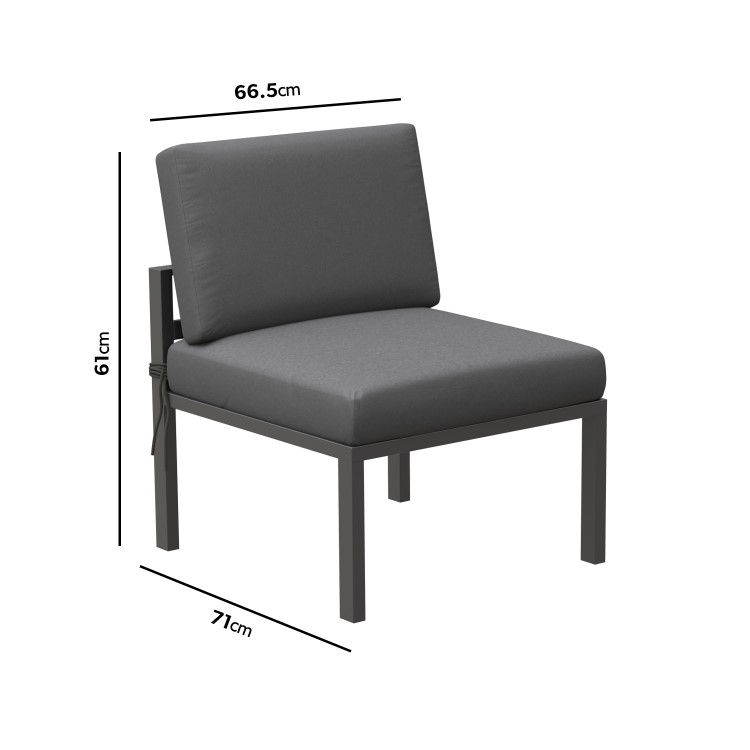 Grey Metal Garden Sofa Set - Como