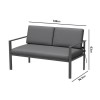 Grey Metal Garden Sofa Set - Como