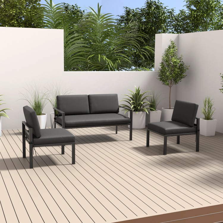 Grey Metal Garden Sofa Set - Como