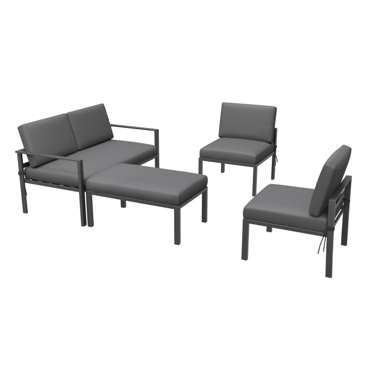 Grey Metal Garden Sofa Set - Como