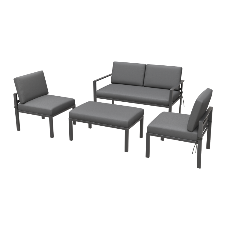 Grey Metal Garden Sofa Set - Como