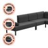 Grey Metal Modular Garden Corner Sofa Set with Bolster Cushions - Como