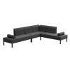 Grey Metal Modular Garden Corner Sofa Set with Bolster Cushions - Como