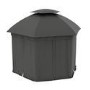 Metal Hexagon Outdoor Gazebo with Fabric Roof and Curtain Sides - 3.75 x 3.75m - Grey  - Fortrose