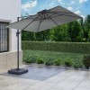 3x3m Grey Square Cantilever Parasol with Base and Cover Included  - Como