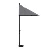 Dark Grey Half Parasol with Weighted Base and Cover Included - 2.6m x 1.3m - Fortrose