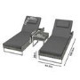 Dark Grey 2 Seater Rattan Garden Sun Lounger Set - Como