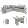 8 Seater Grey Rattan Garden Corner Dining Sofa Set with Height Adjustable Table -  Fortrose