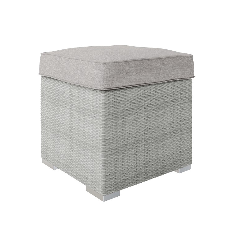 8 Seater Grey Rattan Garden Corner Dining Sofa Set with Height Adjustable Table -  Fortrose
