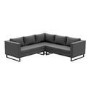 5 seater Grey Outdoor Garden Waterproof Fabric Corner Sofa Chair and Table Set - Como