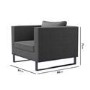 5 seater Grey Outdoor Garden Waterproof Fabric Corner Sofa Chair and Table Set - Como