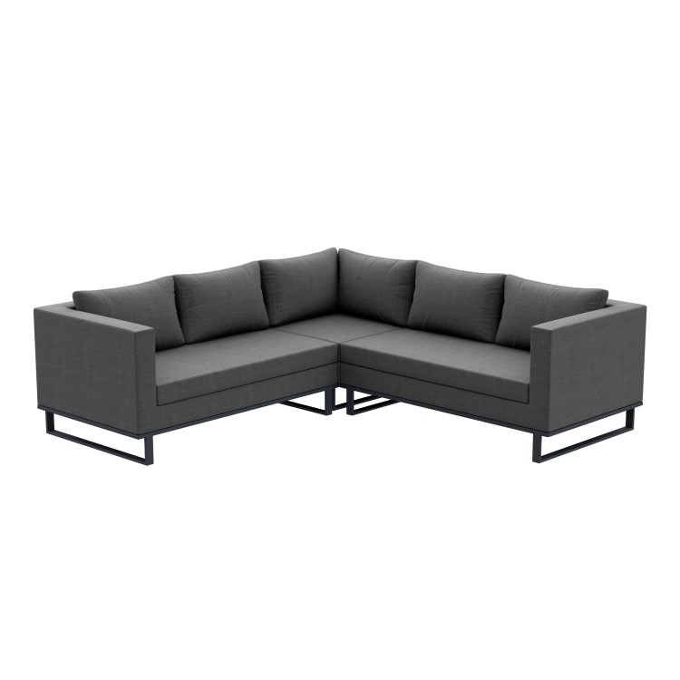 5 seater Grey Outdoor Garden Waterproof Fabric Corner Sofa Chair and Table Set - Como