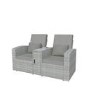 Grey Rattan Reclining Sun Loungers with Parasol  - Fortrose