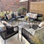 Rope Garden Sofa Set in Grey and Black  - Como