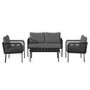 Rope Garden Sofa Set in Grey and Black  - Como