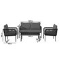 Rope Garden Sofa Set in Grey and Black  - Como