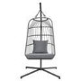 Grey Garden Folding Single Egg Swing Chair with Stand - Como