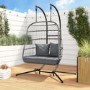 Grey Garden Folding Double Egg Swing Chair with Stand - Como
